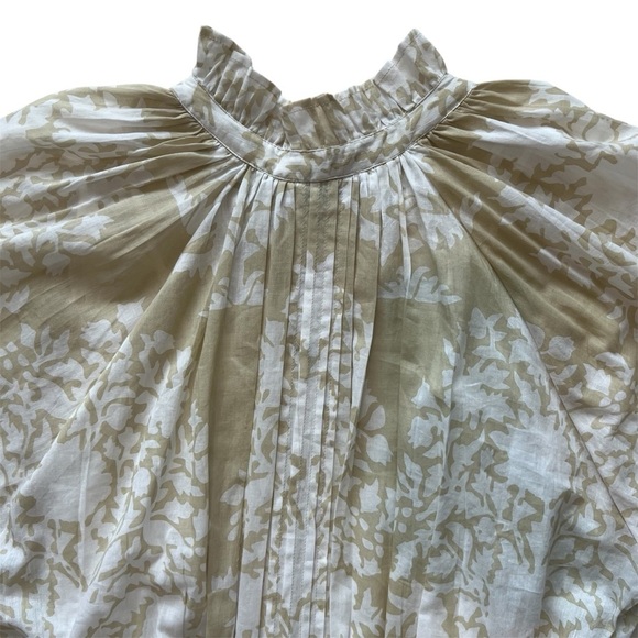 NWOT Juliet Dunn Blouson Mini Dress Beige Floral Size 1 - Picture 6 of 16